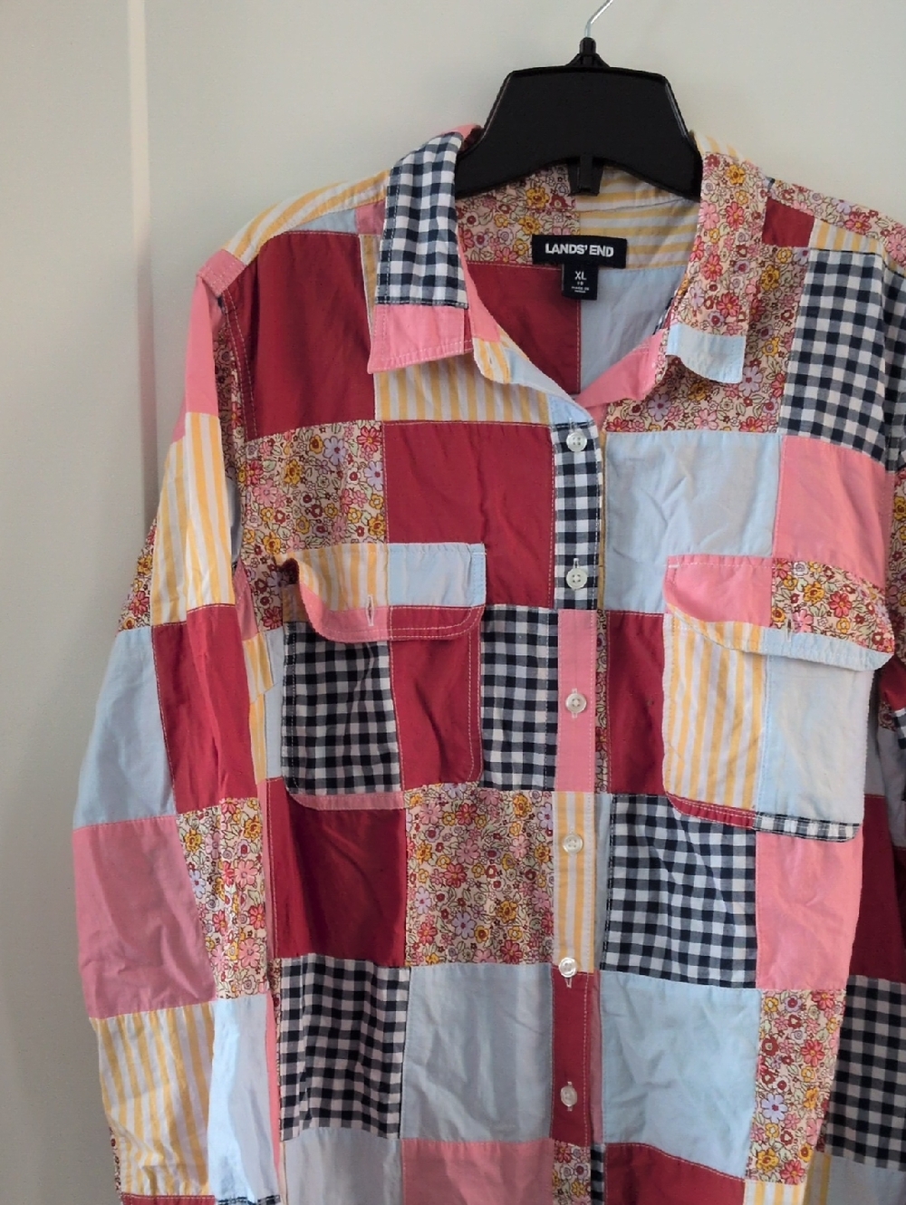 191: landsend patchwork shirt dress